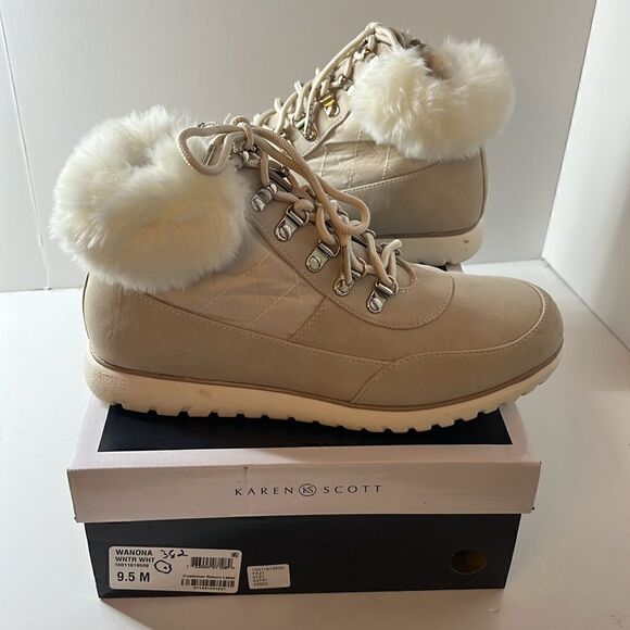 Karen Scott Wanona Winter White Booties size 9.5 M - Picture 3 of 10
